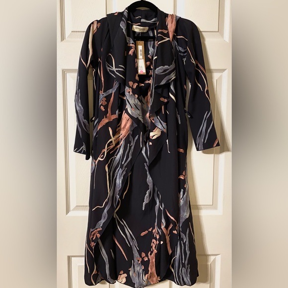 Womens silk satin floral print robe - Picture 1 of 2